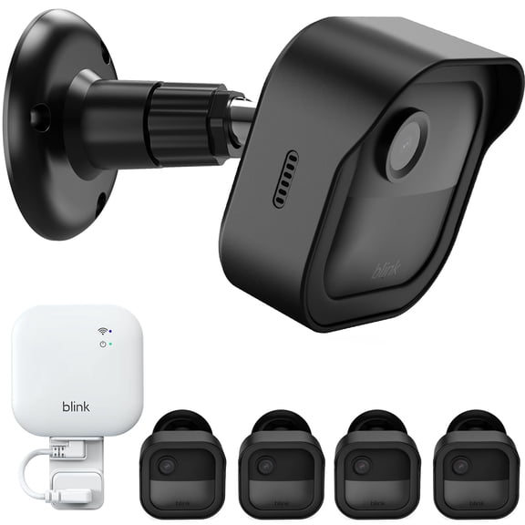 360 Degree Adjustable Mounting, Perfect View Angle for Camera System, Black.4 Pack Weatherproof Protective Covers, 360 Degree Adjustable Mounting, Perfect View Angle for Camera System, Black
