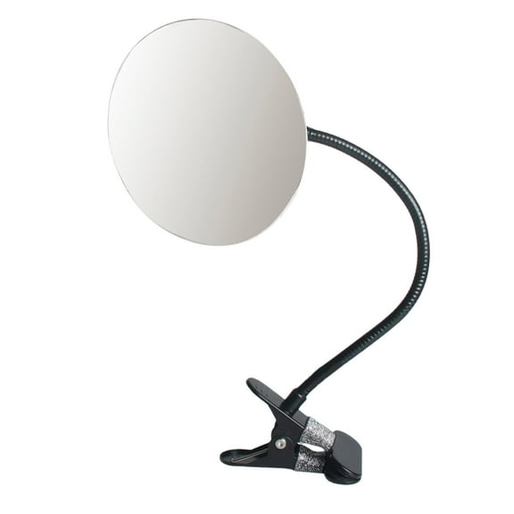 360 Degree Adjustable Rectangle/Round Clip On Mirror Flexible Makeup Mirror for Desk or Cubicle Safety and Security