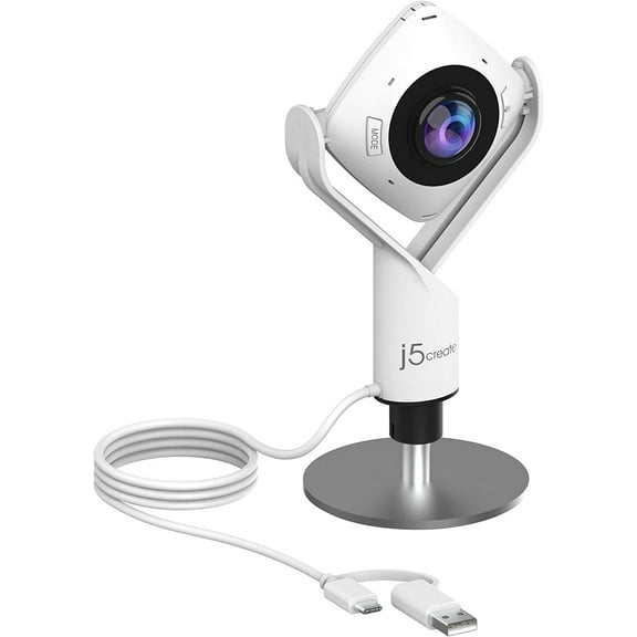 360 Degree All Around Meeting Webcam - 1080P HD Video Conference Camera with High Fidelity Microphone, USB-C | for Video Conferencing, Online Classes, and Collaboration (JVCU360)
