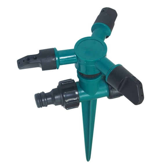 360 Degree Auto Irrigation Garden Sprinkler With 3-Level Adjustable Coverage, Durable Rust-Free Plastic, Easy Install Spike Or Tandem, Water Saving Even Spray For Yard Lawn Flowers Plants