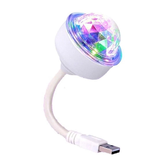 360 Degree Automatic Rotating Disco Light Crystal Ball Design USB Plug Easily Setup Small Disco Light for Dance Floors