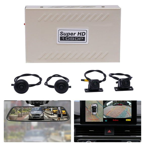 360 Degree Dash Cam 4 Camera 720P Car Rear Mirror DVR Night Vision Bird View