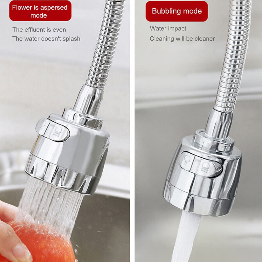 360 Degree Flexible Faucet Nozzle Sink Faucet Spray Water Out Small Faucet Sprayer Kitchen Tap Head Extender Sink Spray Aerator Smile Home
