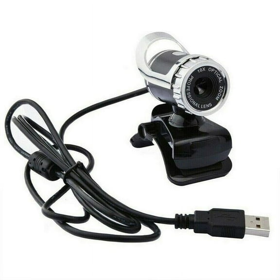 360 Degree HD Webcam with Microphone, USB 2.0 Plug and Play Computer Camera for Laptop, PC, YouTube, Skype, 1600x1200 Resolution, 30FPS