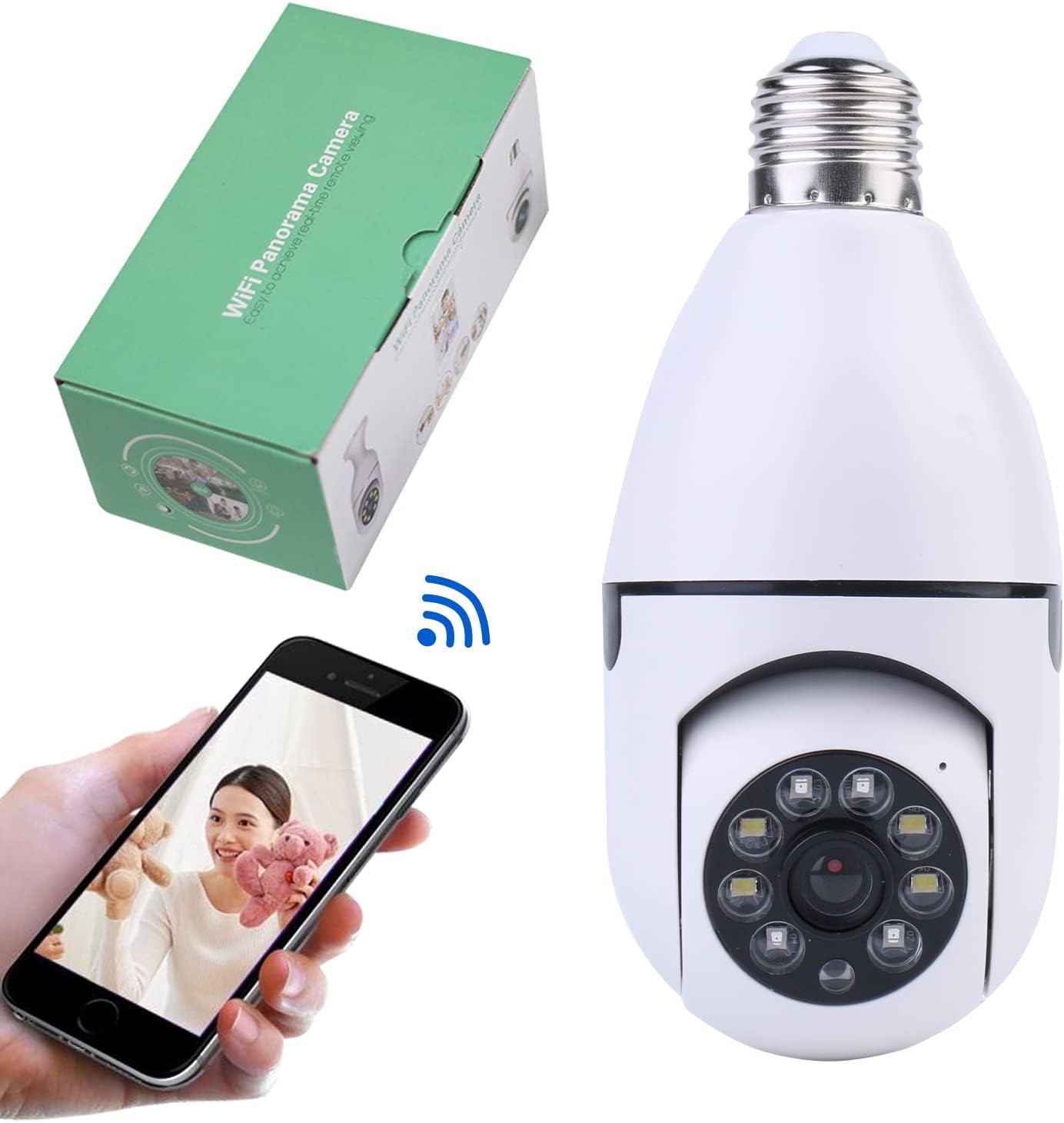 360 Degree Light Bulb Cam, Wireless Light Bulb Security Camera Wireless
