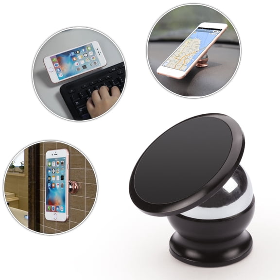 360 Degree Magnetic Smartphone Car Holder Compatible with Apple iPhone Xs Max, Xs, Xs Plus, XR, X, 8, 8 Plus, 7, 7 Plus, 6S, 6S Plus, 6, 5 (Black)