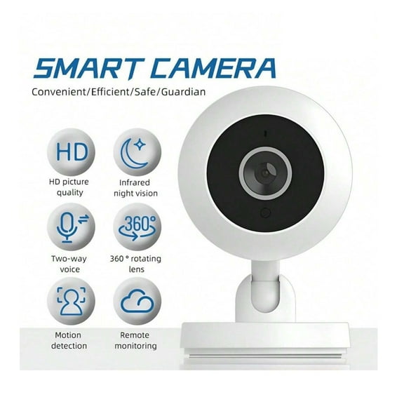 360 Degree Pan/Tilt Panoramic IP Camera for Home Security, WiFi 1080P Smart Home Surveillance Cam with Motion Detection Alarm Night Vision Two Way Talk Indoor