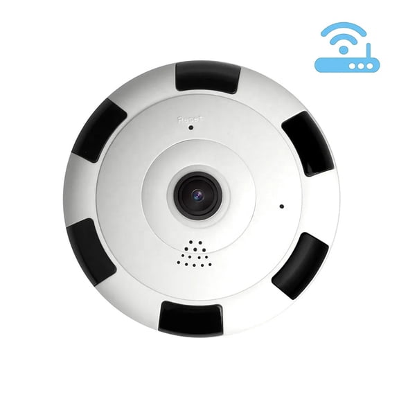 360 Degree Panoramic WiFi Fish Eye Lens Smart Home Surveillance Camera with Two-Way Audio MicroSD Storage Wireless IP Cam
