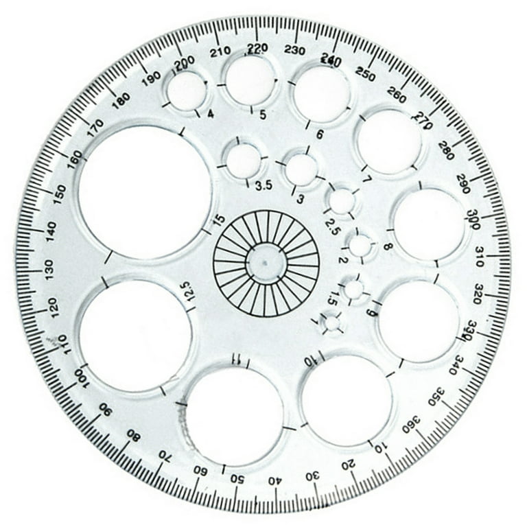 OBOSOE 360 Degree Protractor 1 Piece, Transparent Circle Maker 4.25 inch, Protractor Measuring Tool for Angle Measurement Making Circles School Student