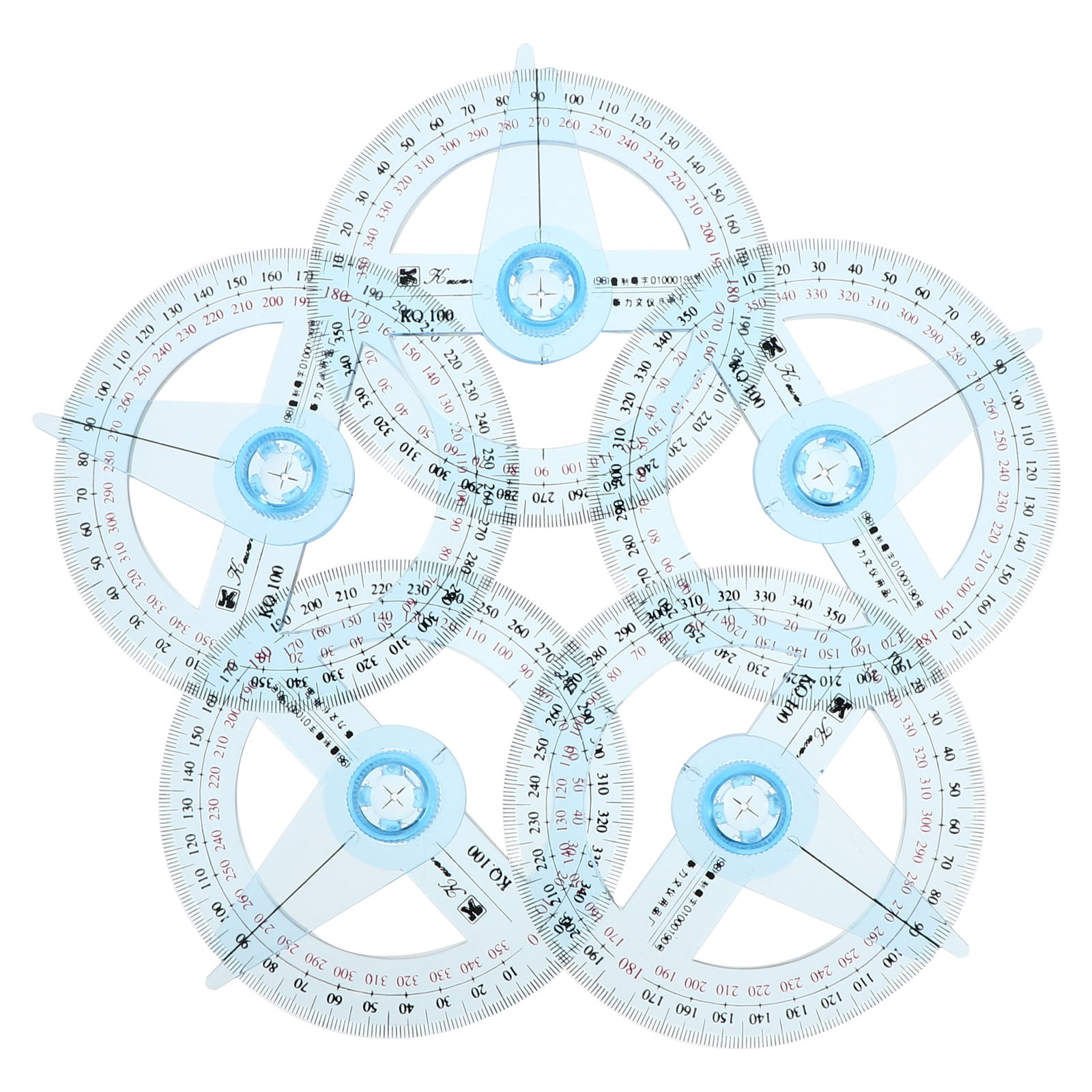 360 Degree Protractor, Clear Circular Protractors Mathematical Protractor Ruler Math Circle