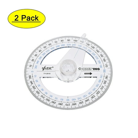 360 Degree Protractor with Swing Arm Drawing Measuring Tool Stationery 2 Pack