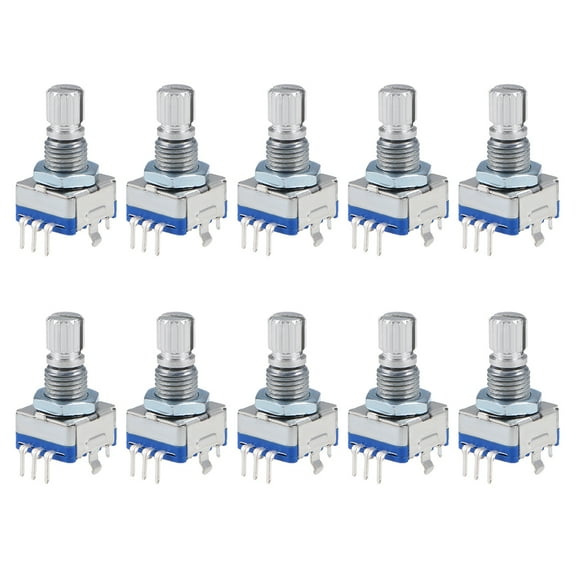 360 Degree Rotary Encoder Code Switch Digital Potentiometer EC11 7 Pins 15mm Shaft 10 pcs