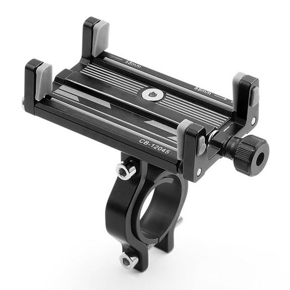 360 Degree Rotatable Bike Phone Mount Aluminum Alloy Holder,With Four-Claw Lock System,For Motorcycle Bicycle Handlebar(Stem black)