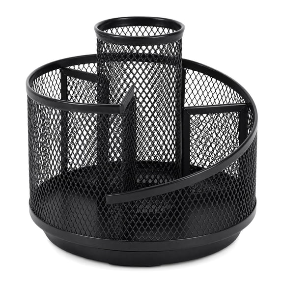 360-Degree Rotatable Desktop Pen Holder, Metal Pencil Holder, Multi-functional Stationery Storage Box