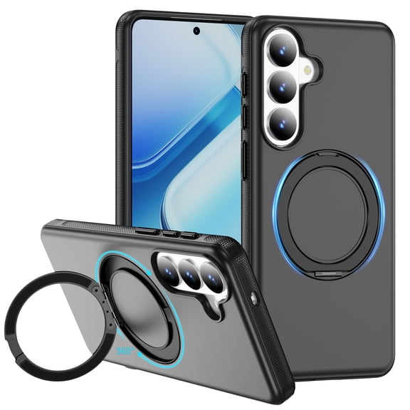 360 Degree Rotatable Ring Case for Samsung Galaxy S26 Plus, Shockproof Phone Cover with Stand & Ring Holder