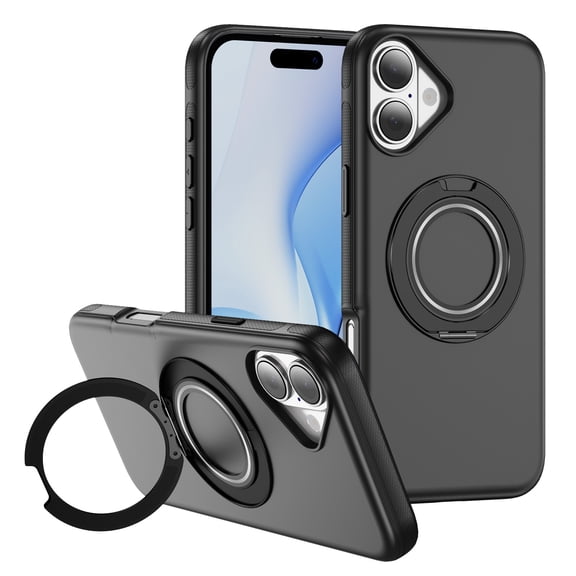360 Degree Rotatable Ring Case for iPhone 17 , (Compatible with MagSafe) Shockproof Phone Cover with Stand & Ring Holder