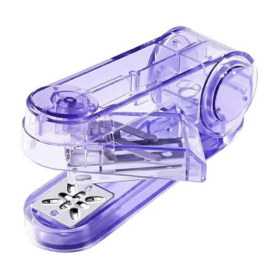 360 Degree Rotatable Stapler with Center Seam Design for Book Binding Includes 400 Staples 5.5 x 2.4 x 1.5 Inches Plastic Tool for Home Office Purple
