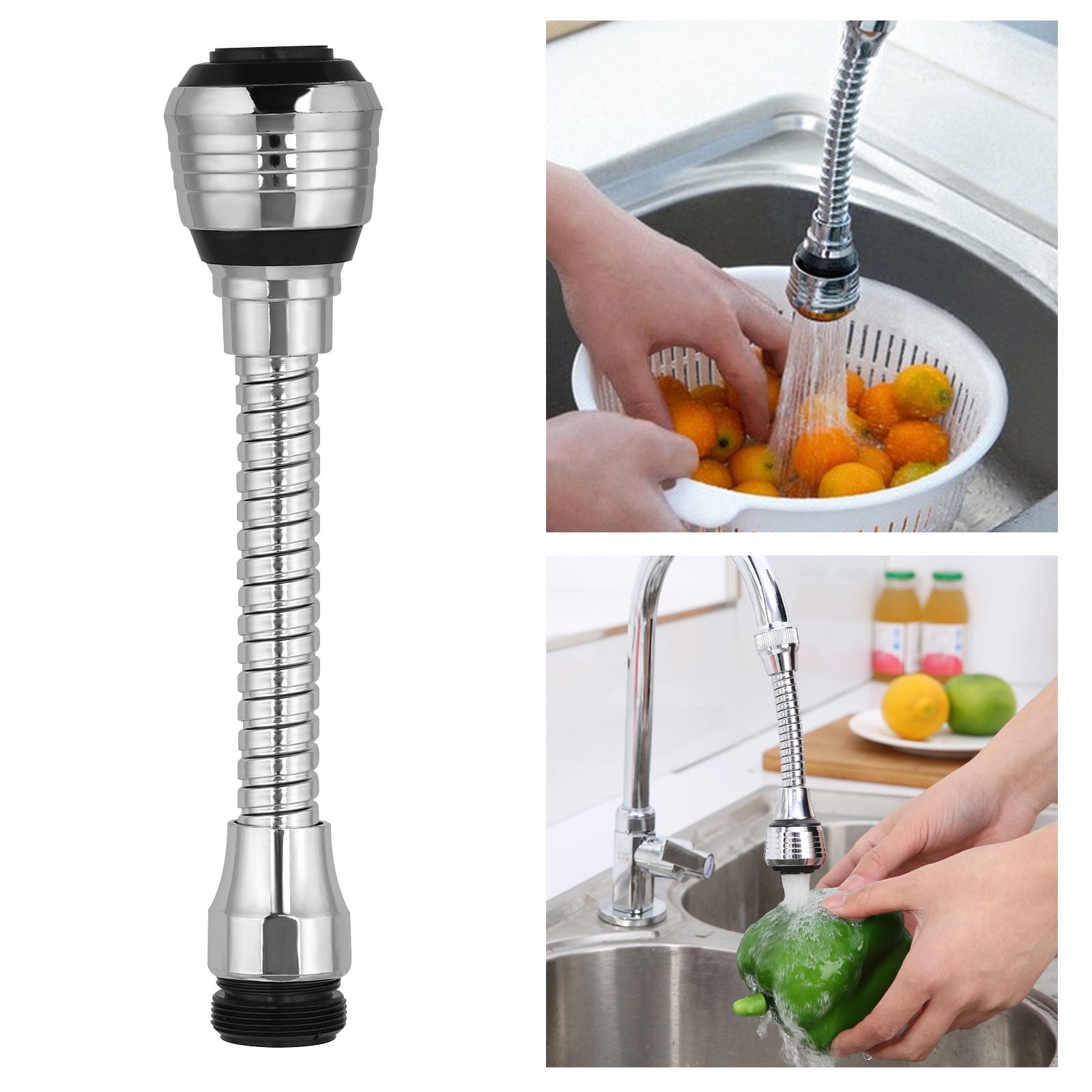 360 Degree Rotate Faucet Extender, TSV Kitchen Faucet Extension Tubes, Water Saving Faucet Aerator Nozzle Filter Adapter, Stainless Steel Sink Sprayer Attachment for Home Bathroom Kitchen, 2 Modes