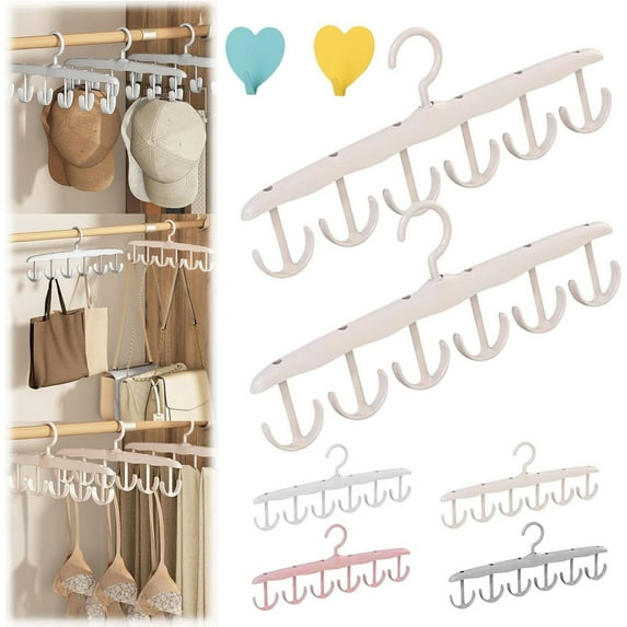 360 Degree Rotating 6 Hook Multifunctional Hanger for Underwear, Bras, Hats, Handbags, and Clothing Accessories