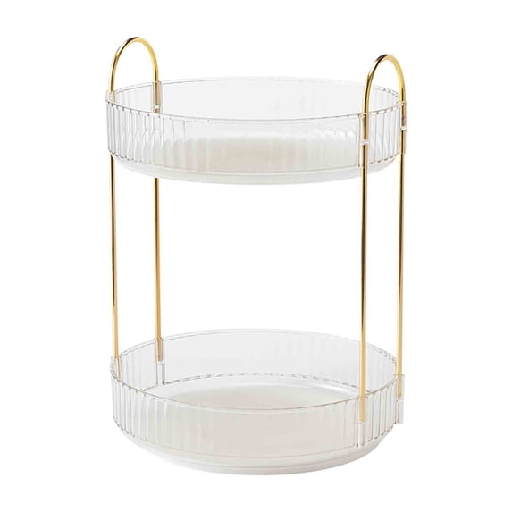 360-Degree Rotating Acrylic Storage Box with Adjustable Shelves for Cosmetics and Kitchen Supplies