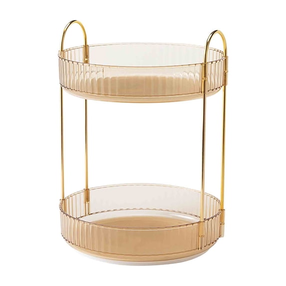 360-Degree Rotating Acrylic Storage Box with Adjustable Shelves for Cosmetics and Kitchen Supplies