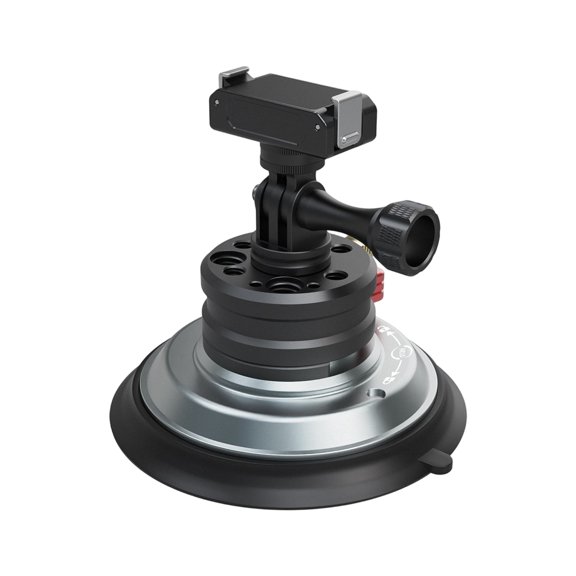 360 Degree Rotating Car Camera Mount With Alloy Metal Base And Strong Suction Cup For Smooth Area Attachment