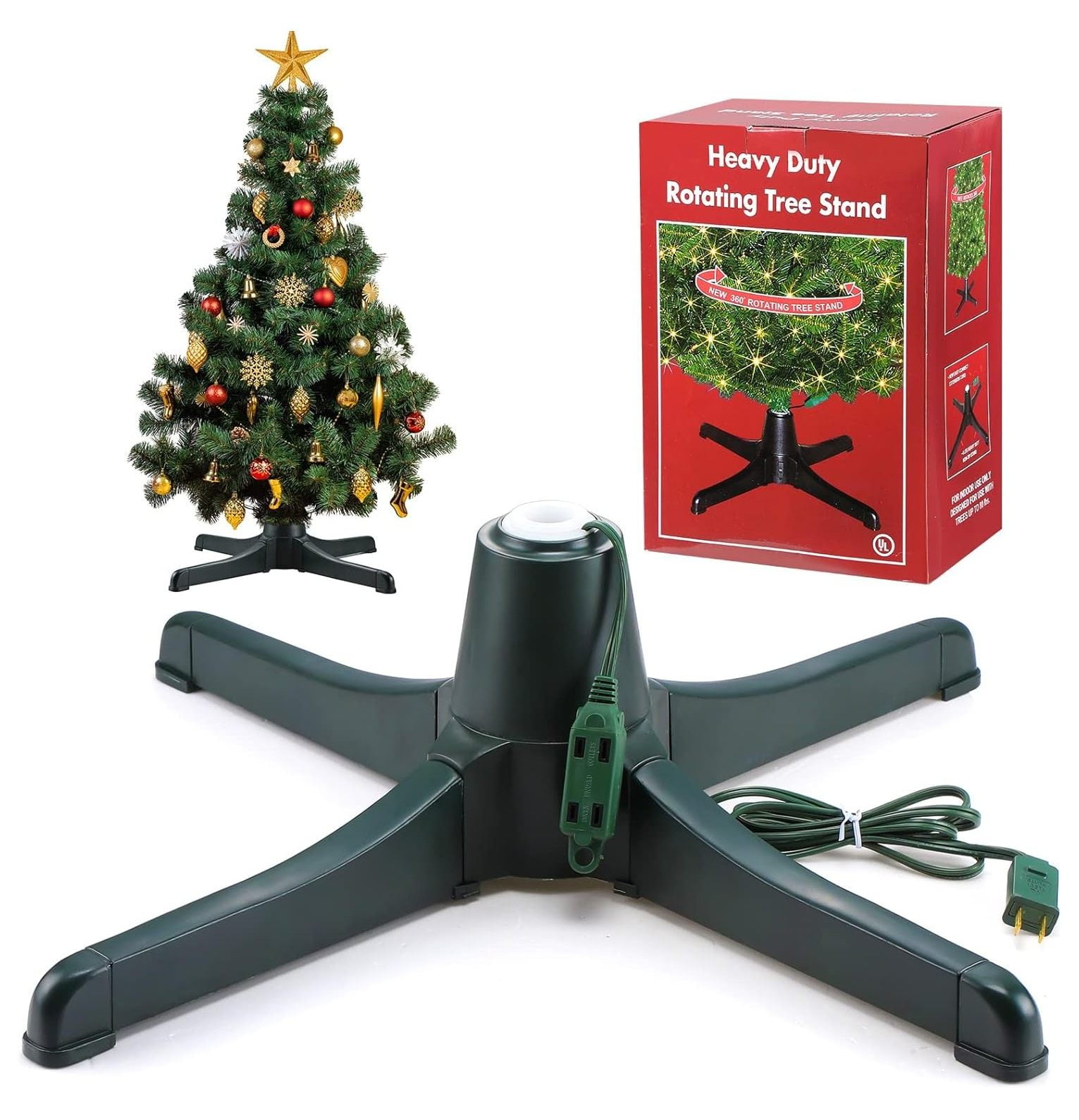 360 Degree Rotating Christmas Tree Stand for up to 7.5ft Artificial ...
