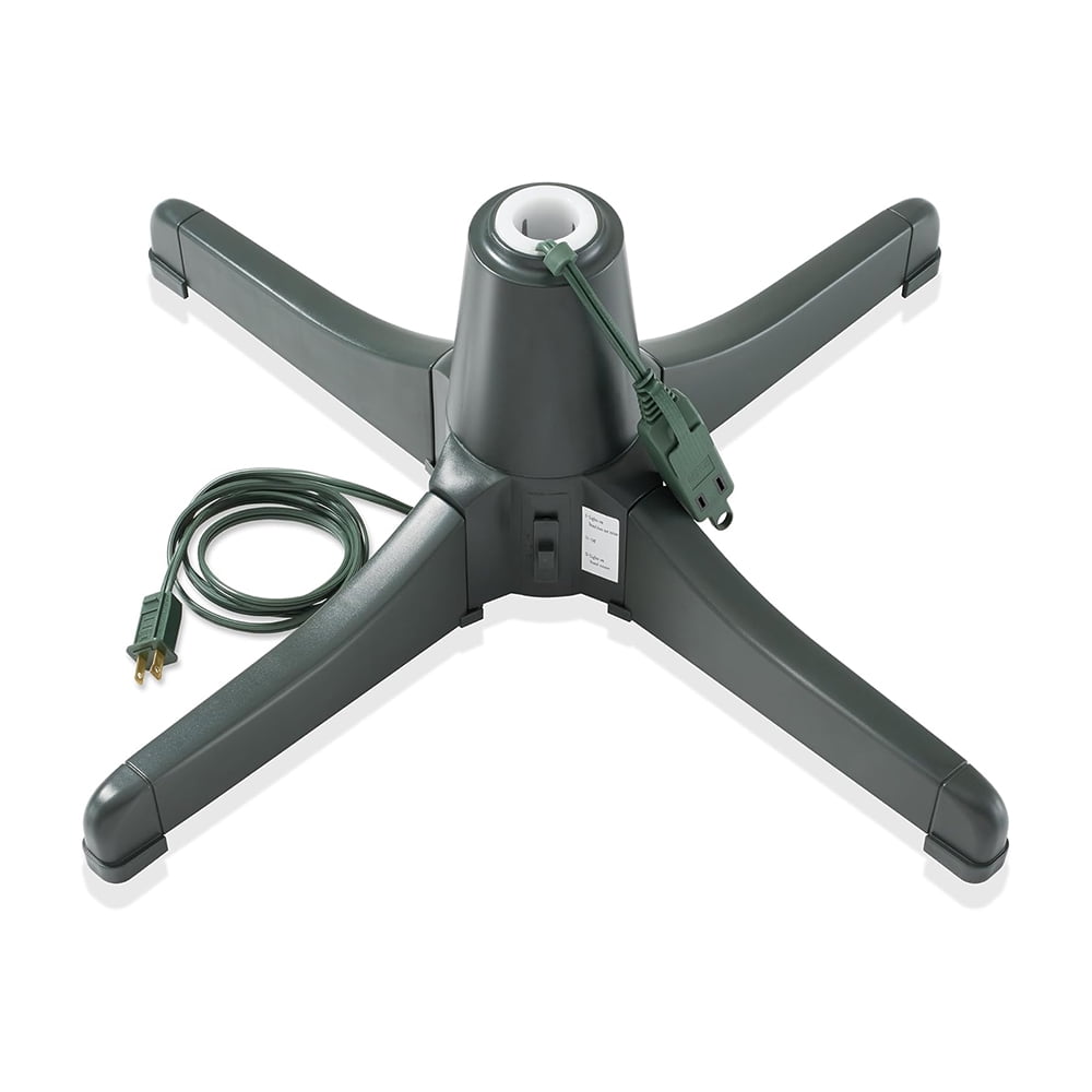 Green 26" Rotating Christmas Tree Stand with Electrical Outlets