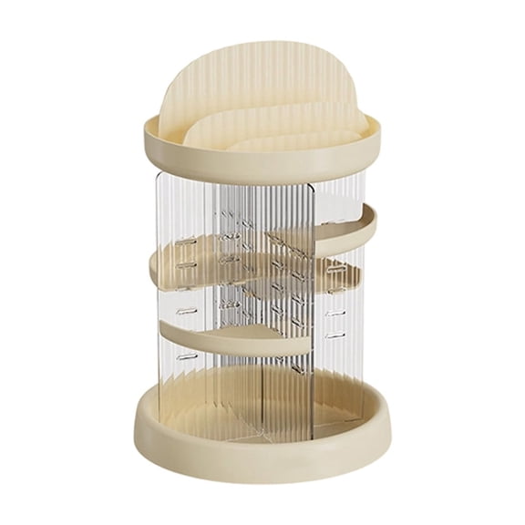 360 Degree Rotating Cosmetic Organizer Makeup Storage Tower for Desktop Bathroom Countertop Clear Plastic Shelves Multi Layer Display for Perfumes Skincare Products Toiletries Easy Assembly