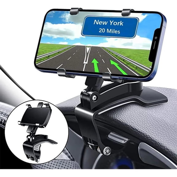 360-Degree Rotating Dashboard Phone Stand,Universal For 4 To 7 in Smartphones,Black