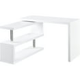 thumbnail image 1 of 360 Degree Rotating Desk, L Shape With 3 Storage, White Home Office Table, Ample Space & Build Corner Shaped Shelves, Workspace, 1 of 4