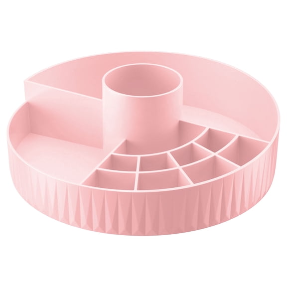 360-Degree Rotating Desktop Organizer, Spinning Makeup Brush and Storage Tray, Multi-Tier Lazy Susan for Kitchen Pantry and Bathroom Vanity Organization