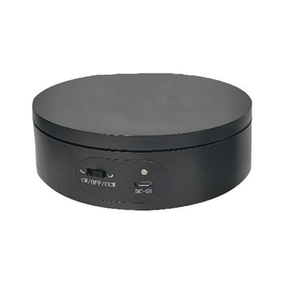 360 Degree Rotating Display Stand, Automatic Electric Turntable for Product Photography and Showcase, with USB Power Cable, Black, High Precision and Stability