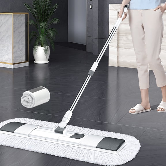 360 Degree Rotating Floor Cleaning Mop with Microfiber Pad, Telescopic Handle for Hardwood, Laminate, and Tile Floors, Wall Mountable Storage Design