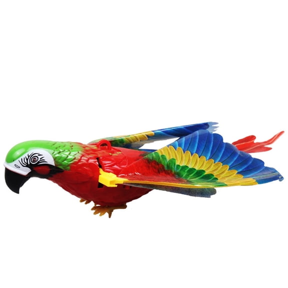 360 Degree Rotating Flying Parrot Toy With Music And Led Lights Hanging Battery Operated Simulation Bird