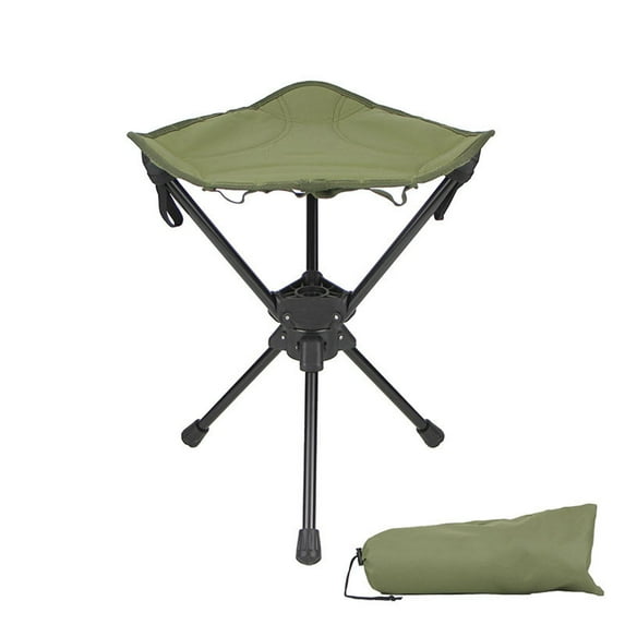 360-Degree Rotating Folding Camping Stool | Lightweight Aluminum Alloy Triangular Tripod Chair for Hiking, Fishing & Picnic | Portable Outdoor Seat with Carrying Bag (1 Pack)