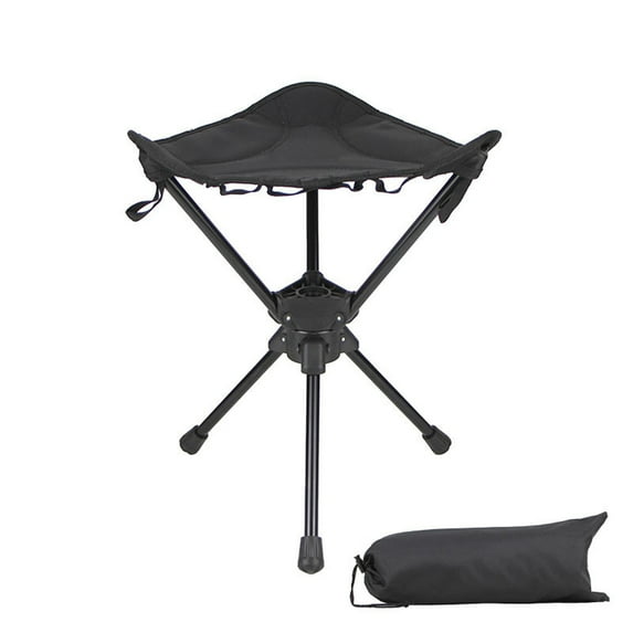 360-Degree Rotating Folding Stool, Lightweight Aluminum Alloy Triangular Camping Chair for Hiking Fishing Picnic Barbecue