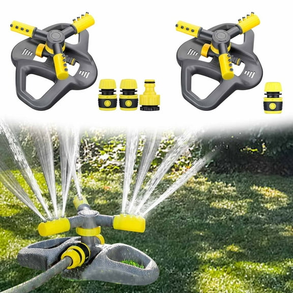 360 Degree Rotating Garden Sprinkler Head with Adjustable Spray Pattern, Multi-Connection Irrigation Nozzle for Lawn and Vegetable Garden Watering (0–10m Range)