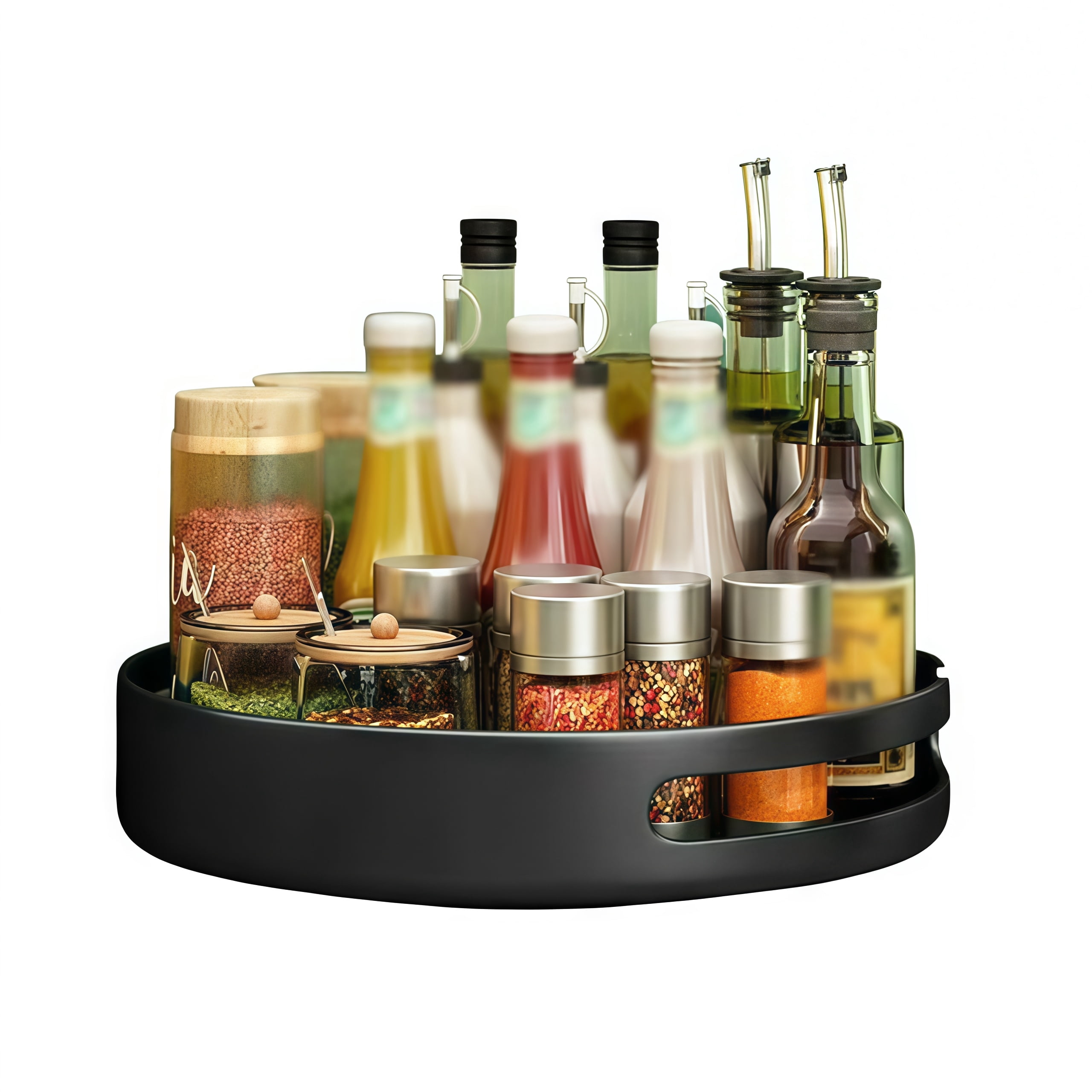 360 Degree Rotating Kitchen Spice Rack Convenient Storage Organizer ...