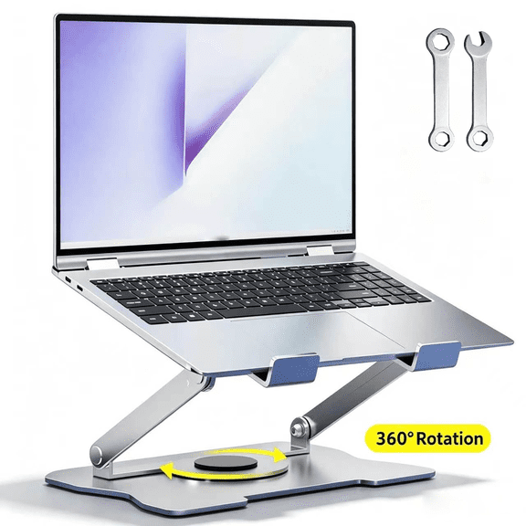 For 360 Degree Rotating Laptop Support Adjustable Carbon Steel Notebook Stand Foldable Height Riser Compatible With Notebook Tablet Sketch Board Within 17 Inches