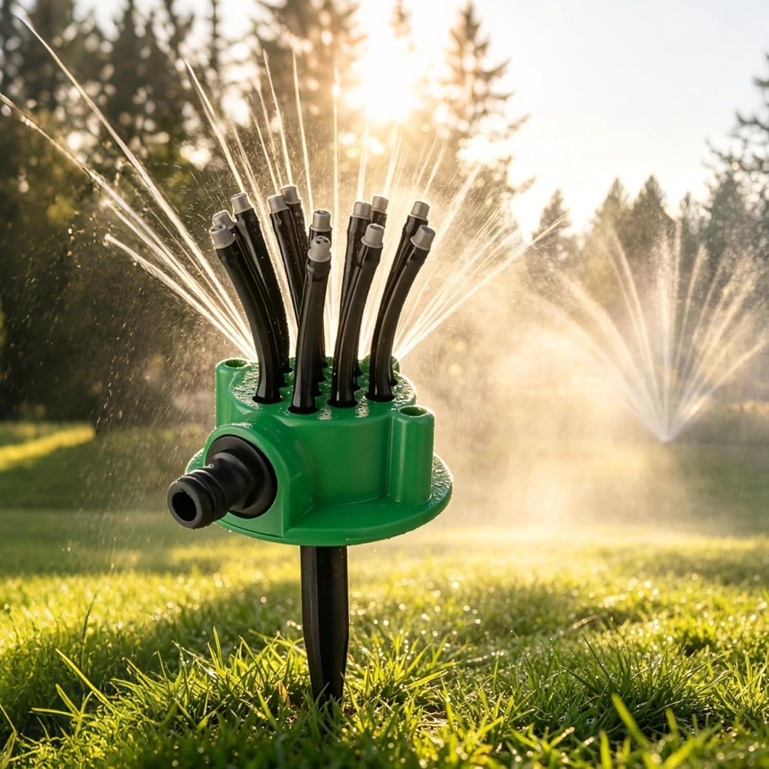 360 Degree Rotating Lawn Sprinkler Automatic Multi-Arm Garden Water Sprinklers for Yard Grass Flower Bed Irrigation System Equipment (4 PCS)