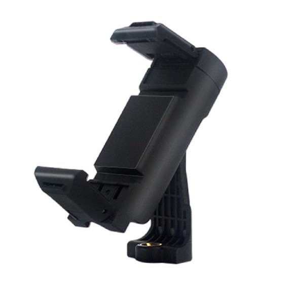 360 Degree Rotating Mount Tripod Adapter Connects to Monopod Adjustable Smartphone Clip Clamp