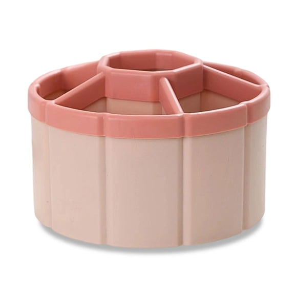 360 Degree Rotating Pen Cup 6 Compartments Big Capacity Art Supply Organiser