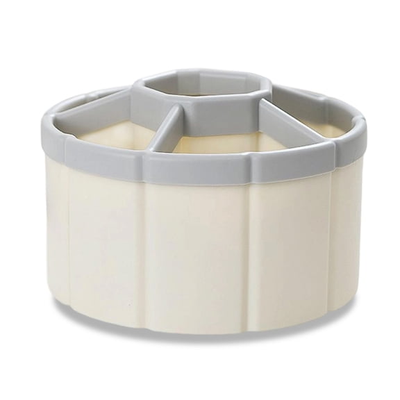 360 Degree Rotating Pen Cup with 6 Segments Desk Pen Pencil Organiser Art Supply Organiser Crayon Marker Storage Box
