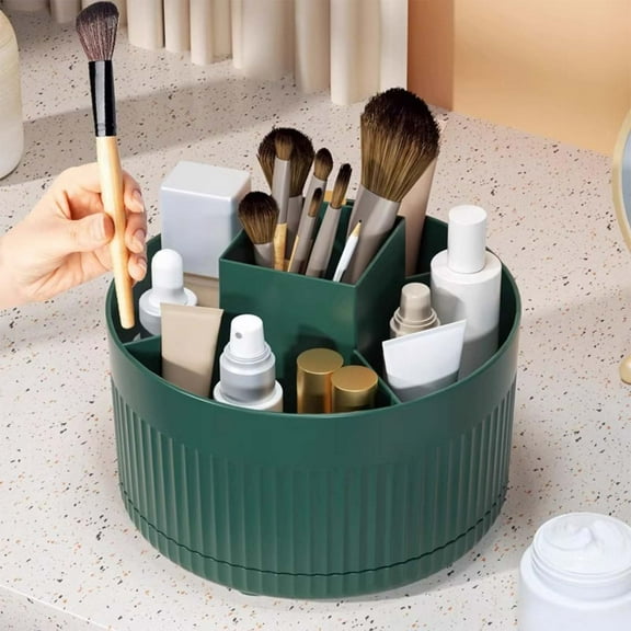 360 Degree Rotating Pen Holder - Makeup Brush Holder Rotating Desktop Stationary Organizer Decoration Compartment Cosmetic Brush Cup for Home Supplies, Large Capacity Pen Pencil Pot