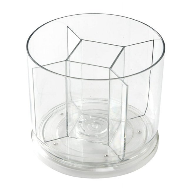 360Degree Rotating Pencil Holder for Desk, 5 Slots Spinning Acrylic