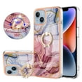thumbnail image 1 of 360 Degree Rotating Ring Stand Case for iPhone 14,Dteck Shockproof Marble Patterned TPU Case Kickstand Slim Back Cover, Rose, 1 of 6