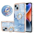 thumbnail image 1 of 360 Degree Rotating Ring Stand Case for iPhone 14 Plus,Dteck Shockproof Marble Patterned TPU Case Kickstand Slim Back Cover, Blue, 1 of 6