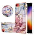 thumbnail image 1 of 360 Degree Rotating Ring Stand Case for iPhone SE 3rd/2nd Generation /iPhone 7 /iPhone 8,Dteck Shockproof Marble Patterned TPU Case Kickstand Slim Back Cover, Rose, 1 of 6