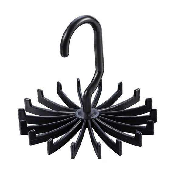 360 Degree Rotating Scarf Hanger Twirl Tie Rack Multipurpose Organizer 18 Hooks Ties Scarf Belt Storage for Closet